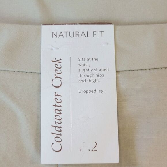 Coldwater Creek Natural Fit Tan Double Cloth Crop Pants Size 12P - Picture 6 of 7